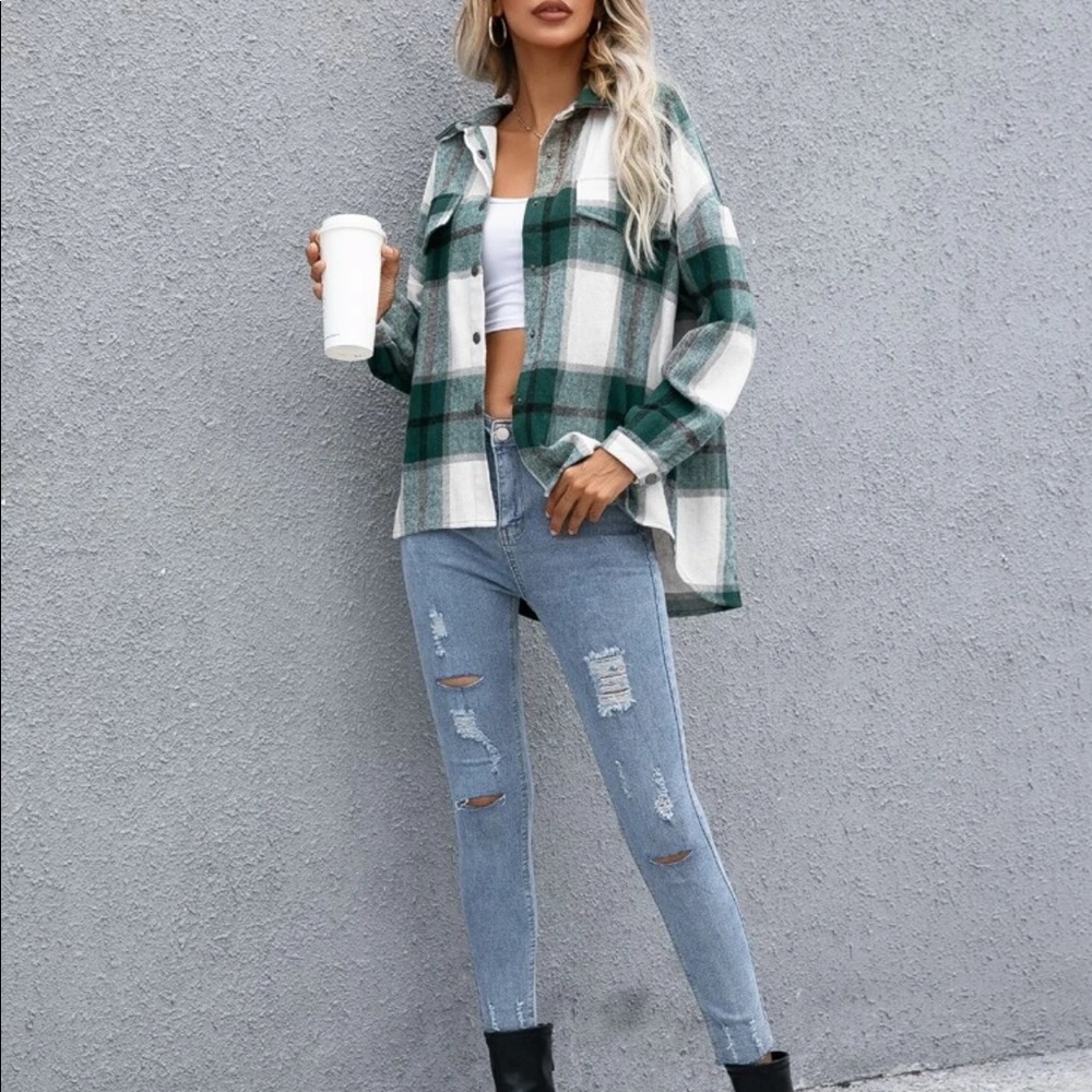 Plaid button down jacket - Picture 14 of 16